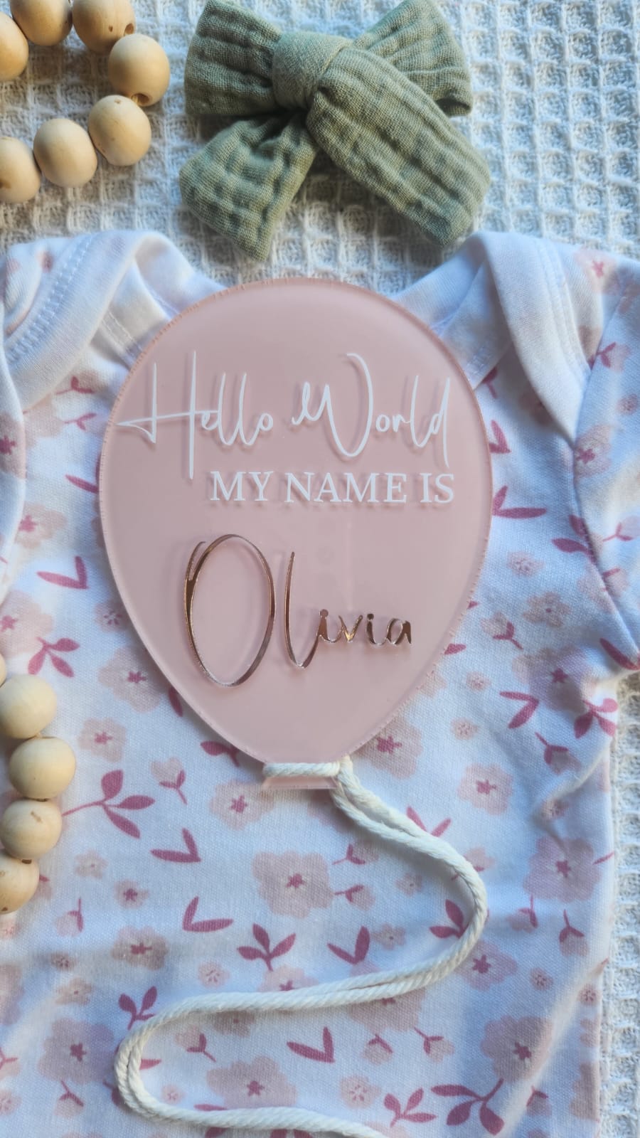 Acrylic Balloon birth announcement Plaque