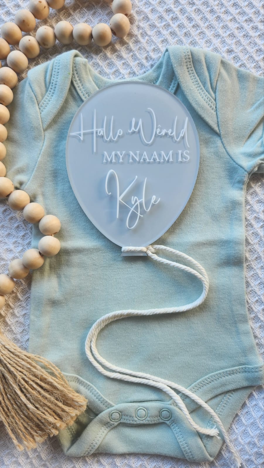 Acrylic Balloon birth announcement Plaque
