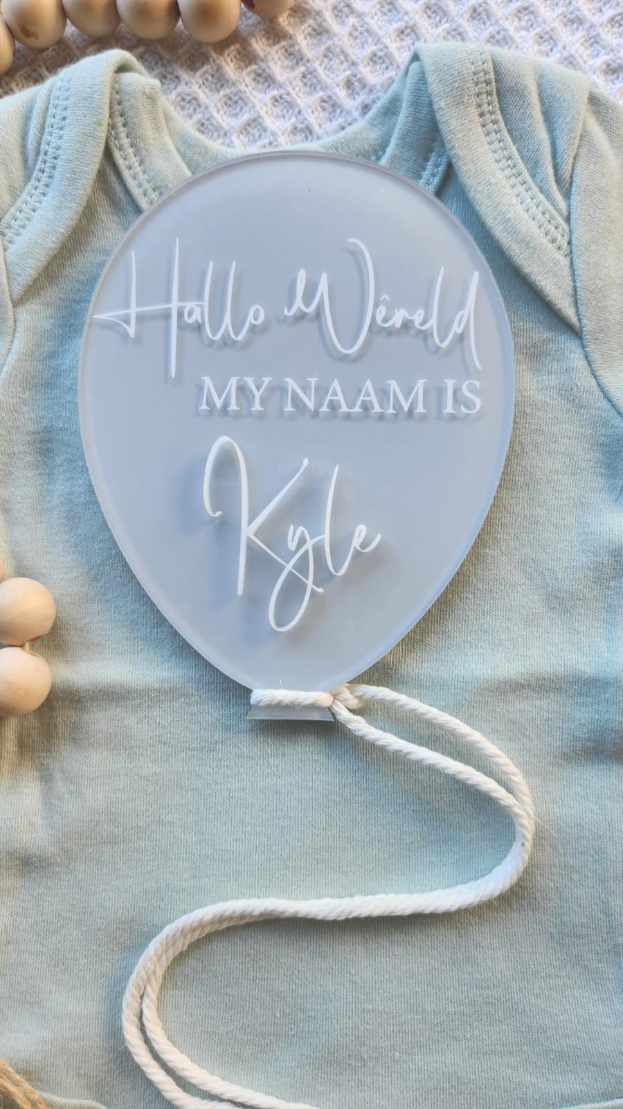 Acrylic Balloon birth announcement Plaque