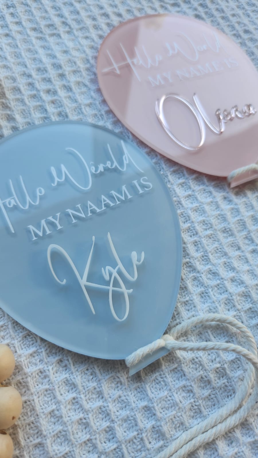 Acrylic Balloon birth announcement Plaque
