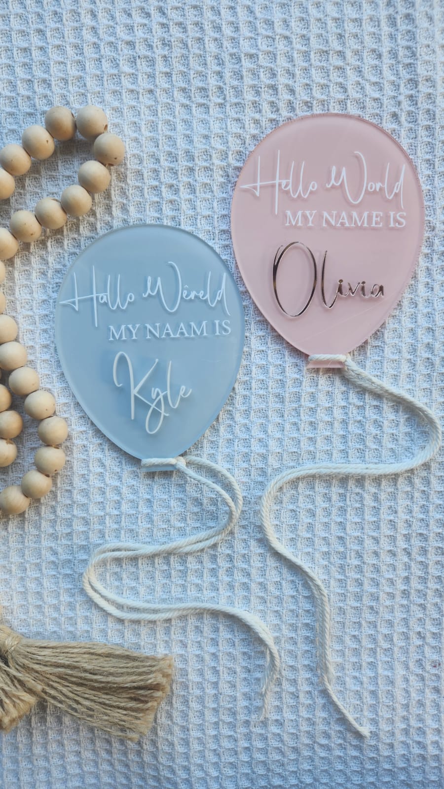 Acrylic Balloon birth announcement Plaque