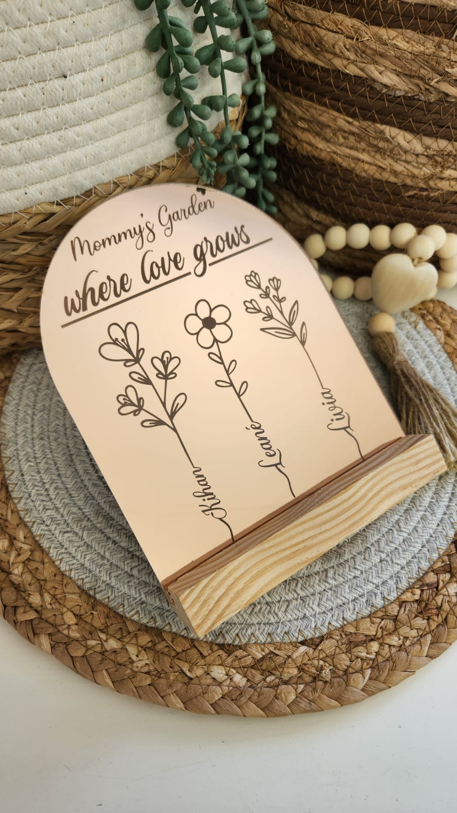 Love Grows Here acrylic arch