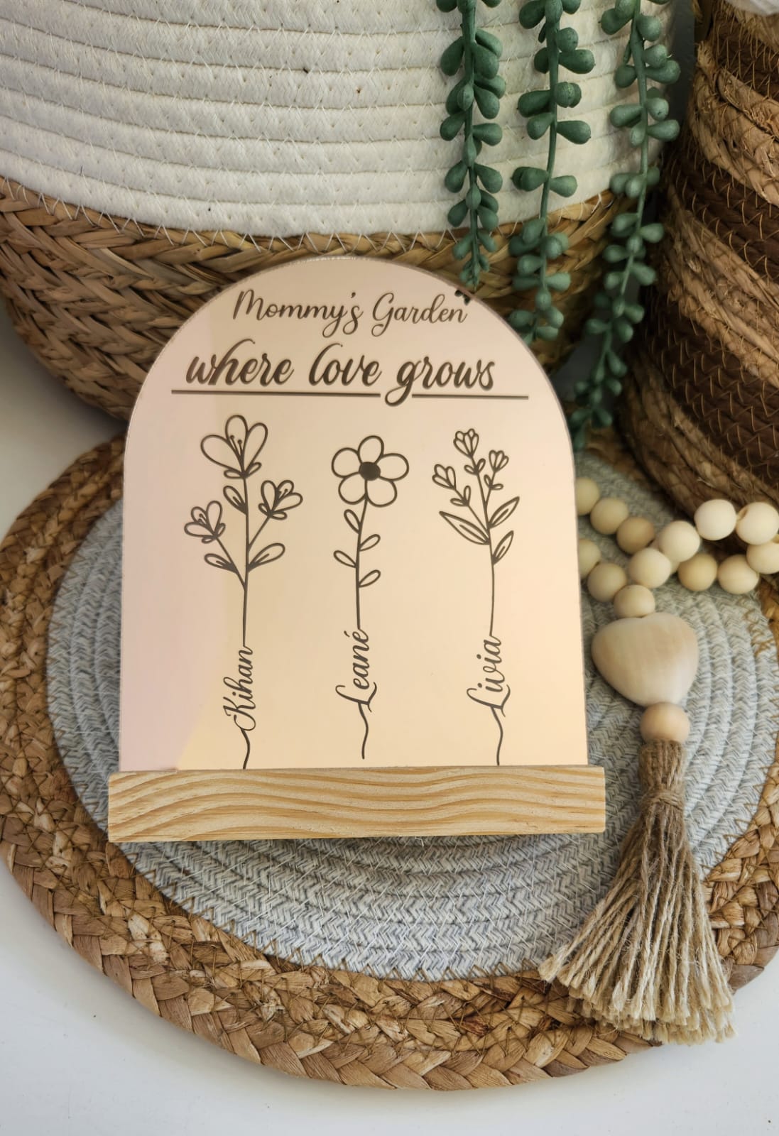Love Grows Here acrylic arch
