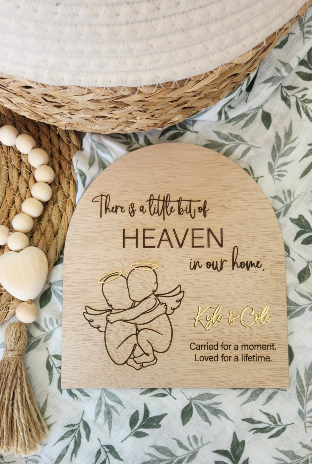Angel Memorial Plaque (Wood)