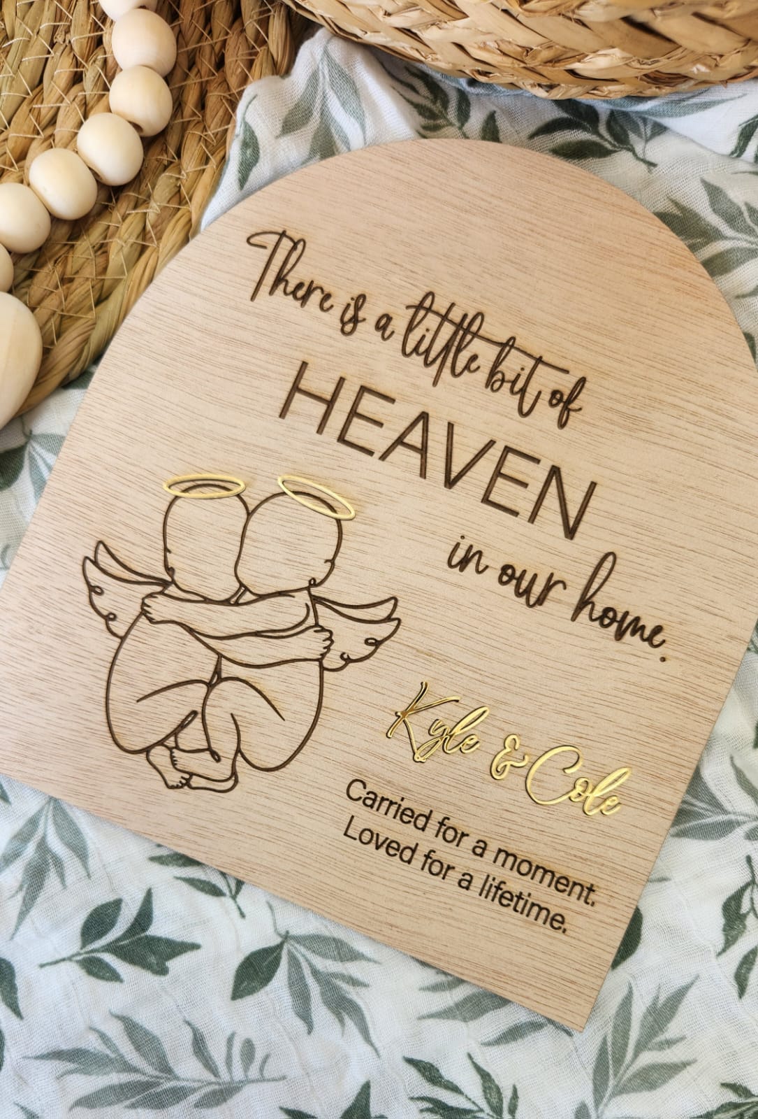 Angel Memorial Plaque (Wood)