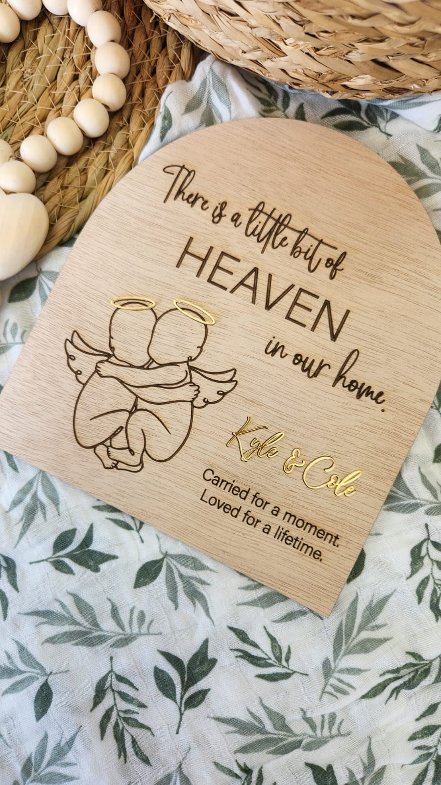 Angel Memorial Plaque (Wood)