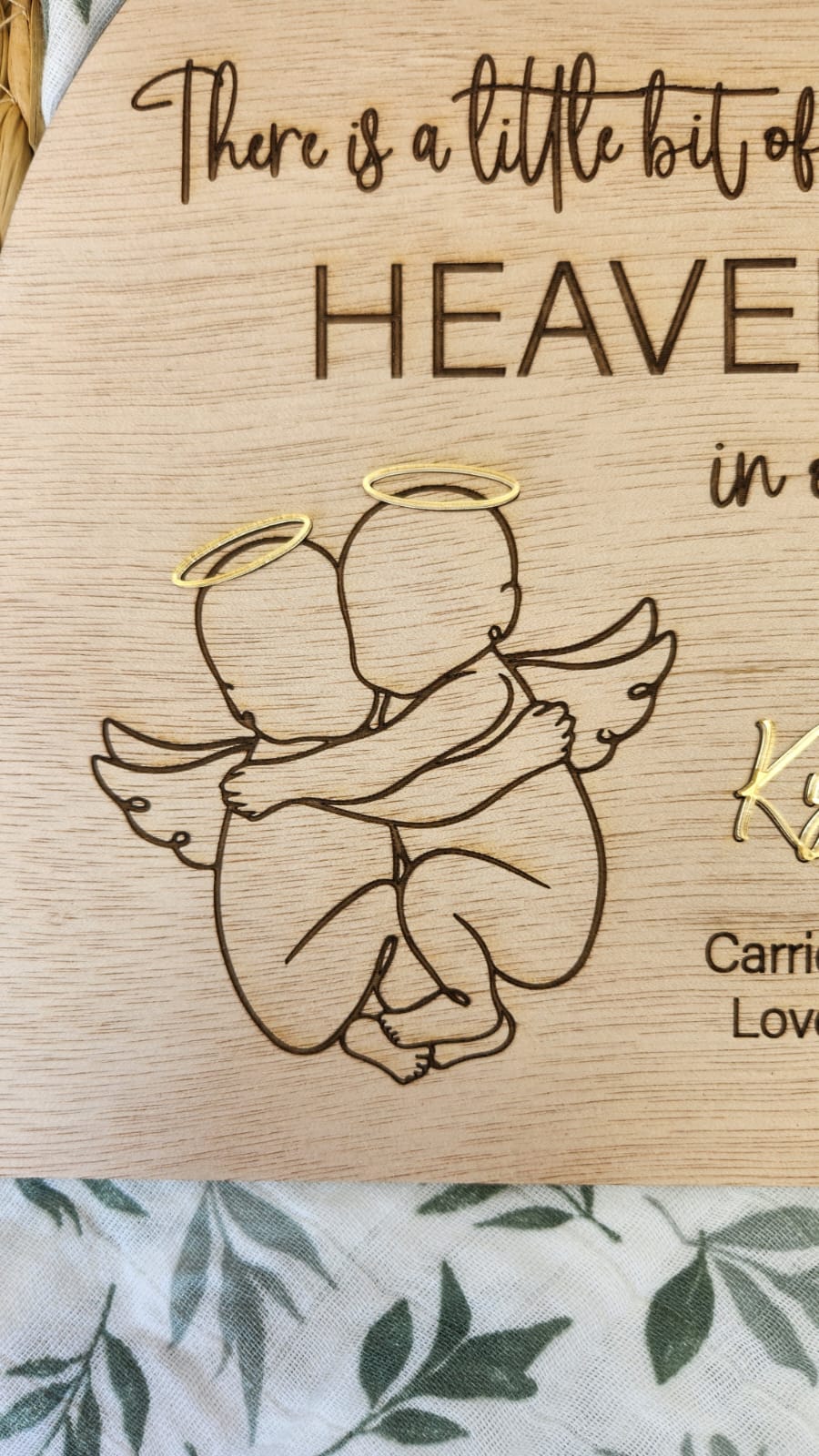 Angel Memorial Plaque (Wood)