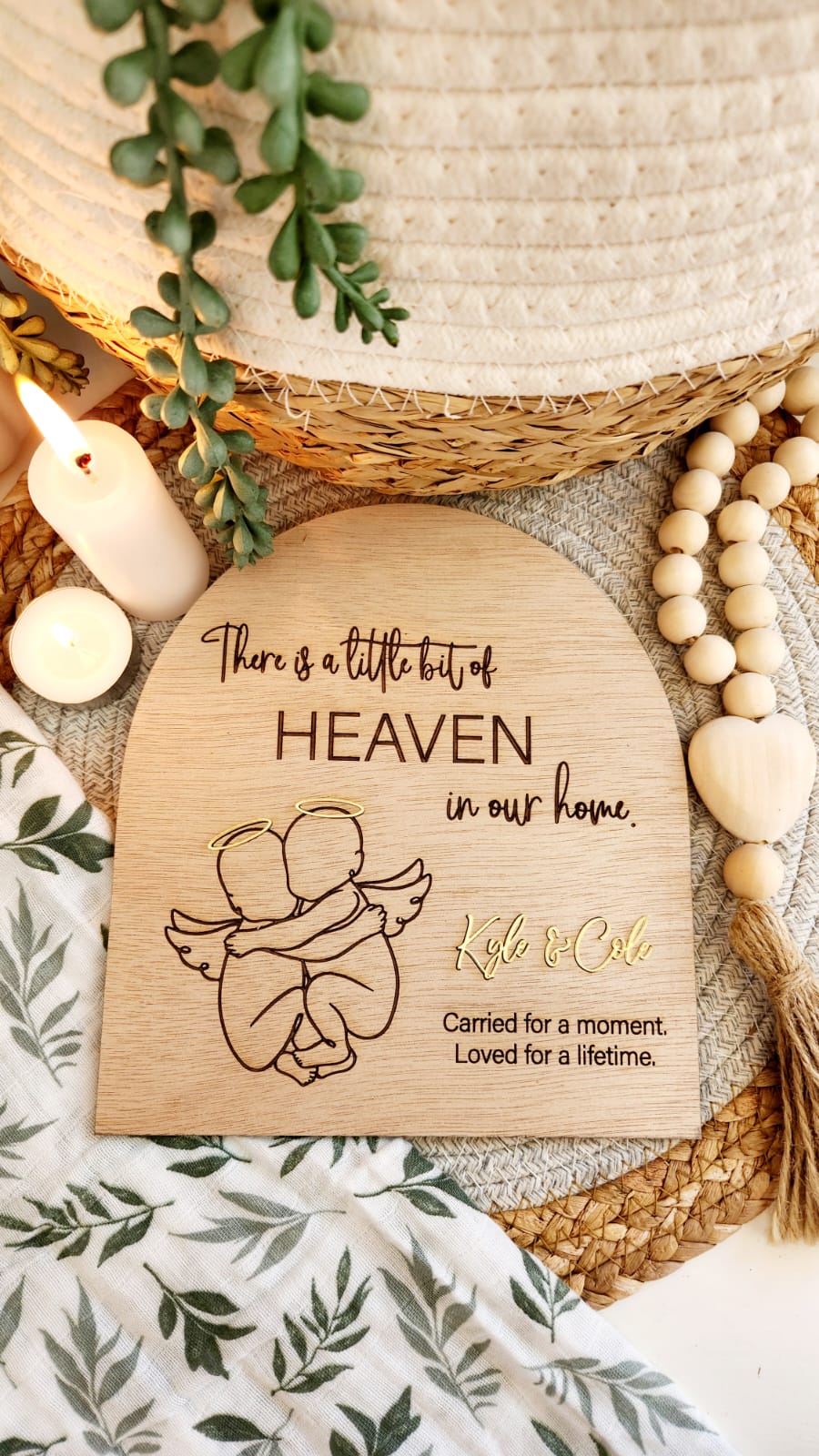 Angel Memorial Plaque (Wood)