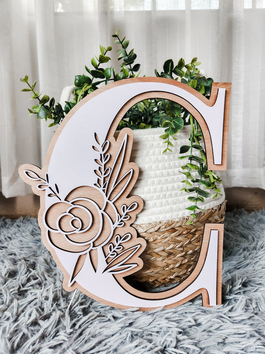Double layered floral letters