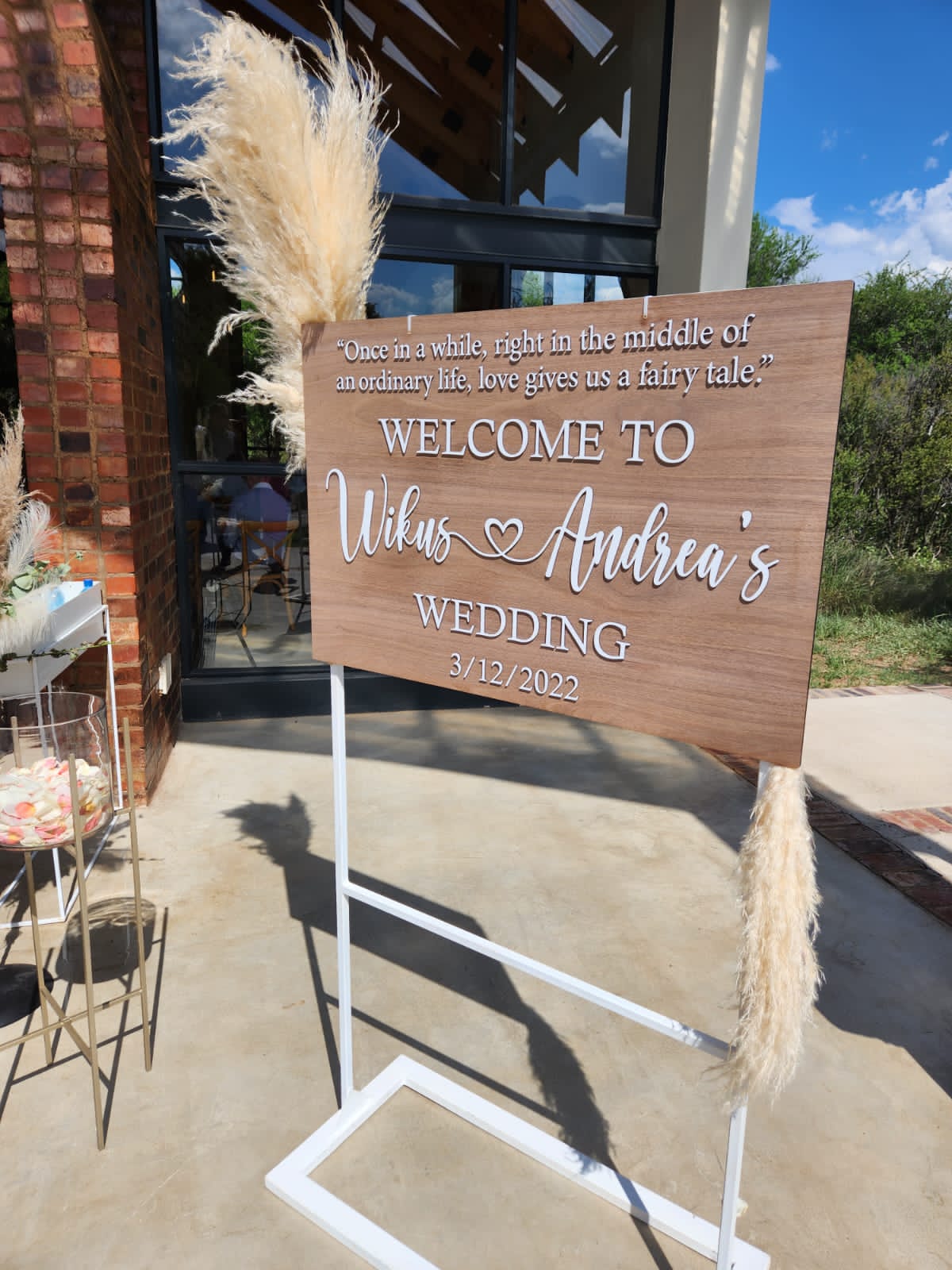 Welcome signage and/or table seating Board