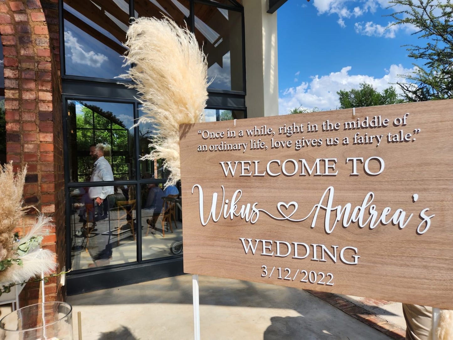 Welcome signage and/or table seating Board