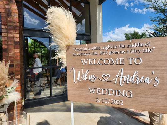 Welcome signage and/or table seating Board