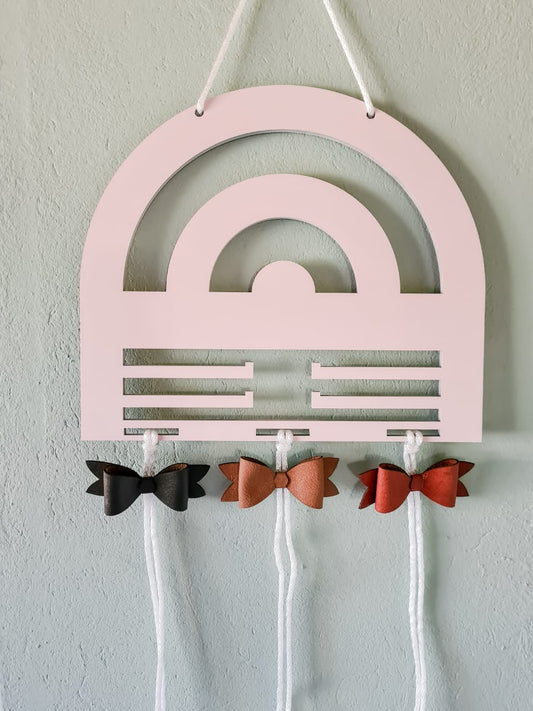 Wooden Rainbow Bow Holder