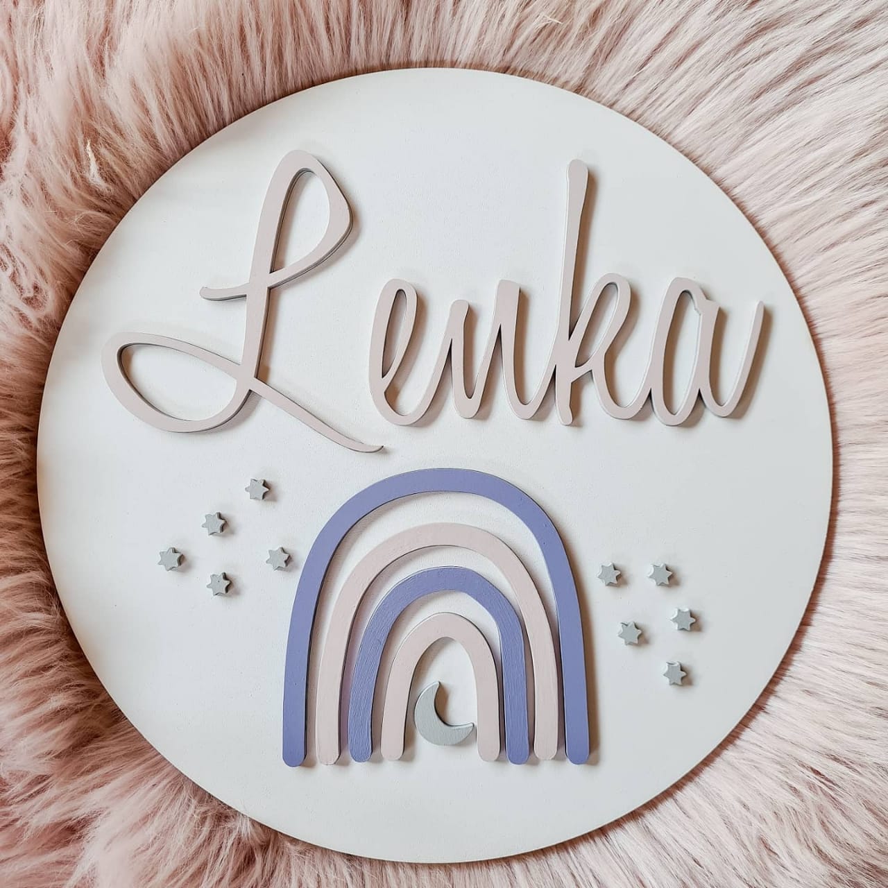 Wooden Round Name Plaque