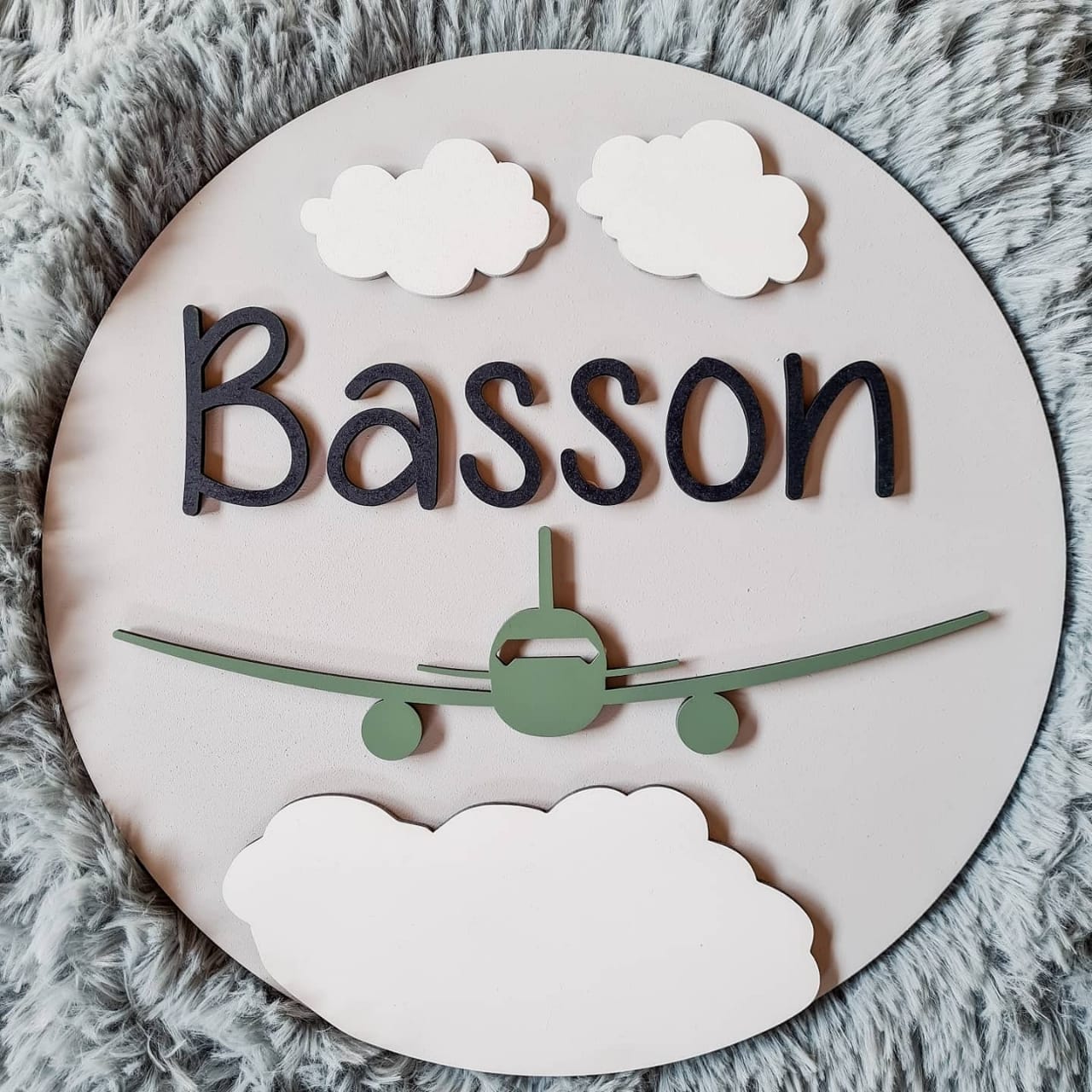 Wooden Round Name Plaque