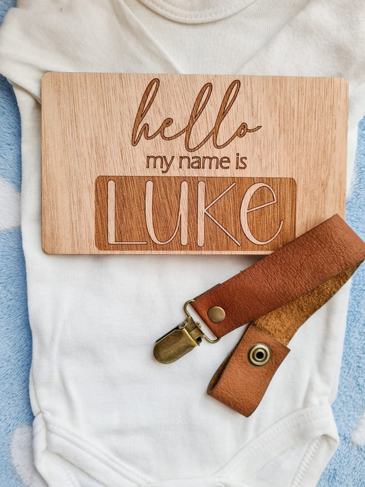 Wooden Announcement Plaque Laser engraved