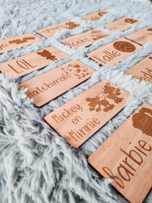 Toy box tag laser engraved (1 tag)