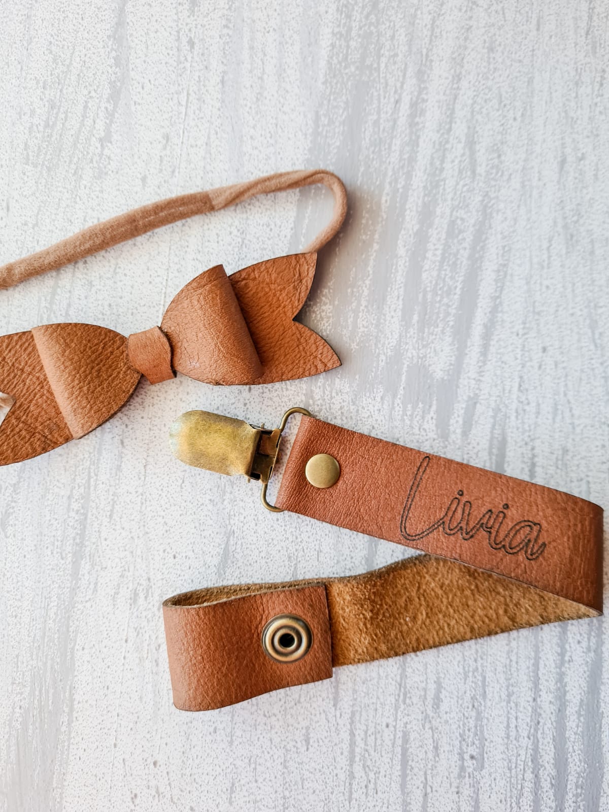 Genuine Leather Handmade Bow or Headband (2 pack) Was R140 now R105)