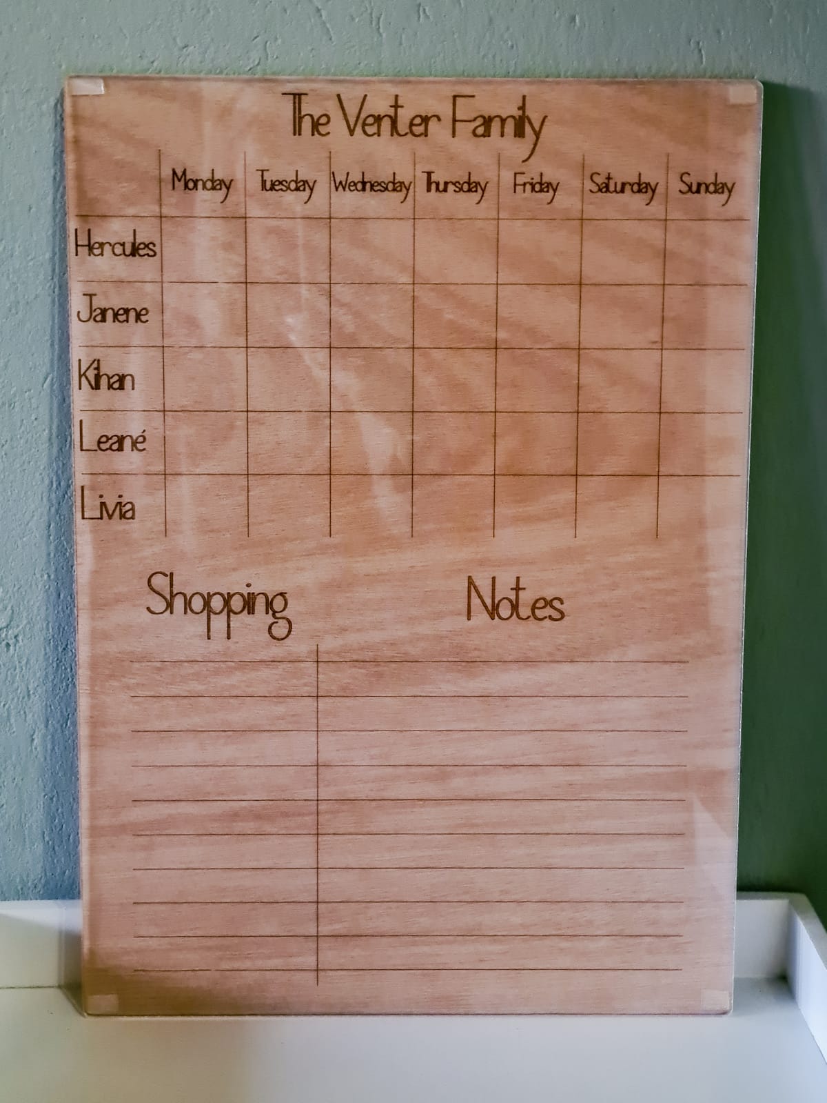 Weekly planner