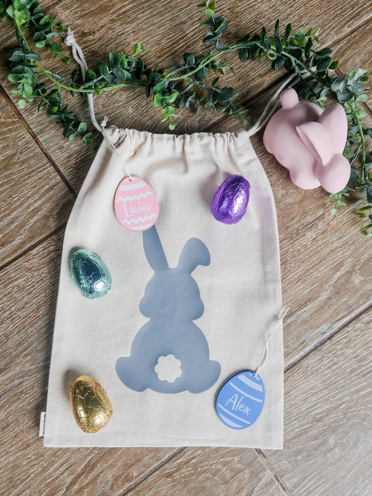 Personalised easter egg bags
