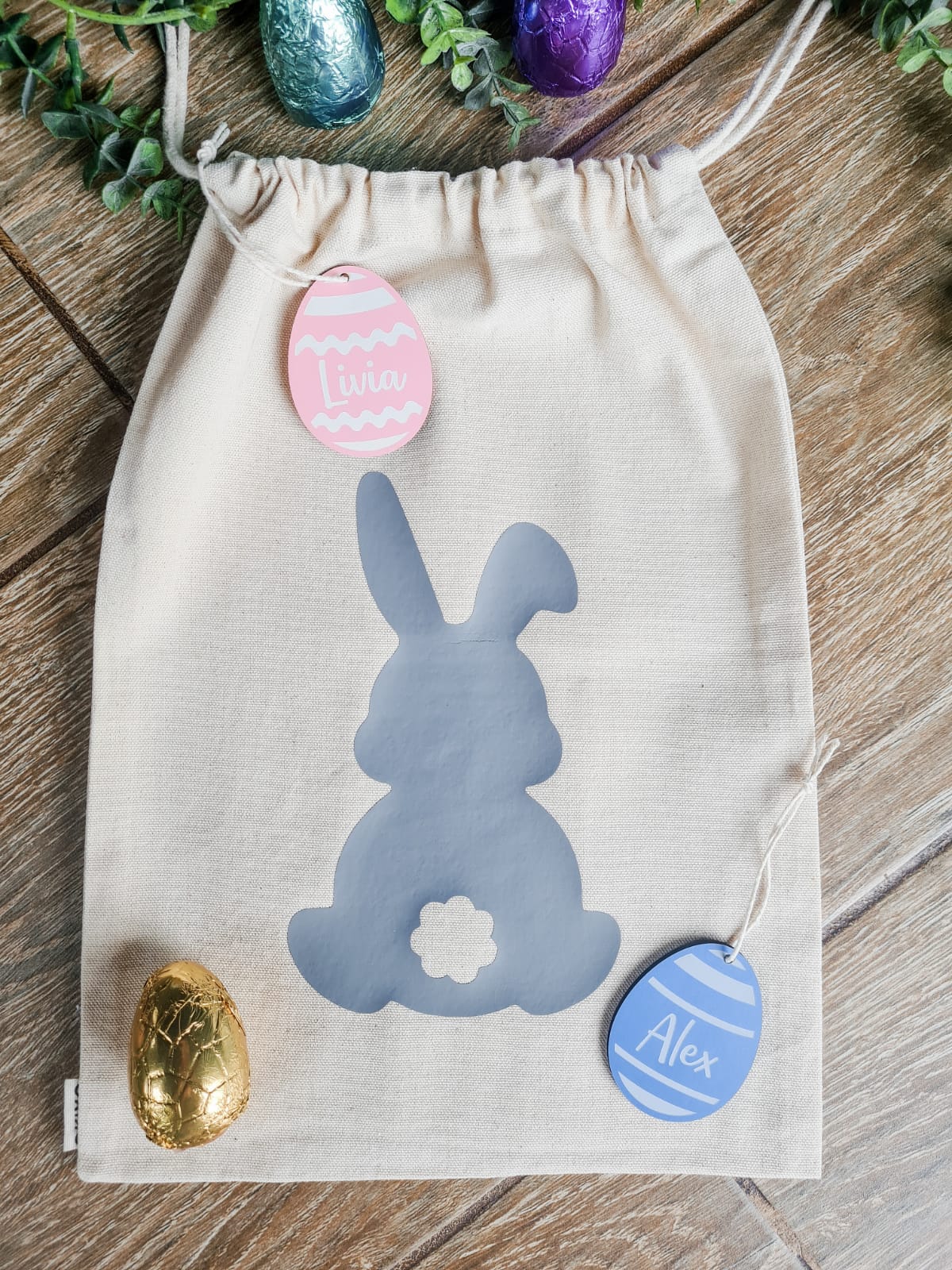 Personalised easter egg bags