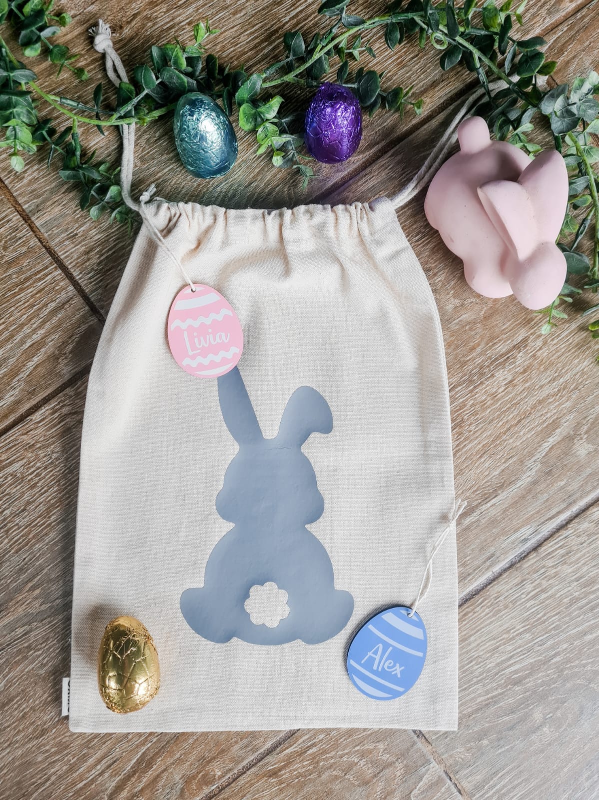 Personalised easter egg bags