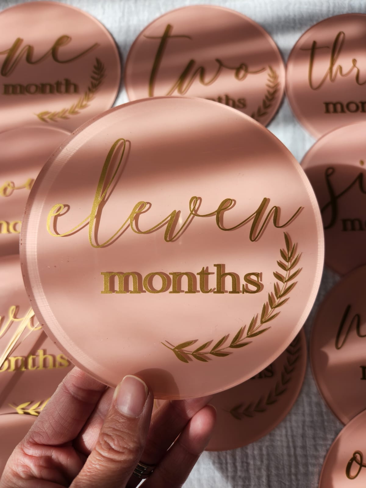 Painted Acrylic and Vinyl Monthly Milstone set