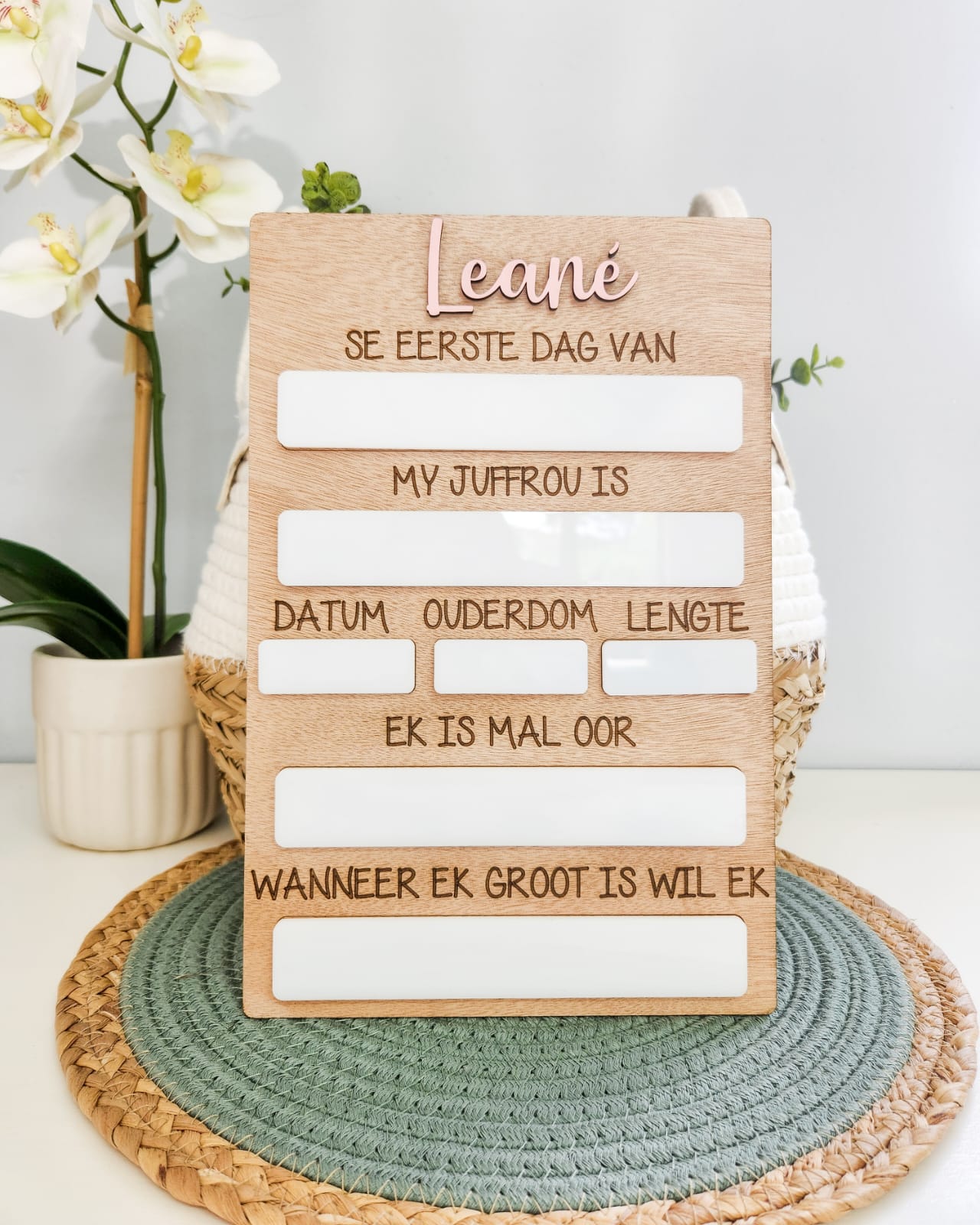 Personalised First day of School Board
