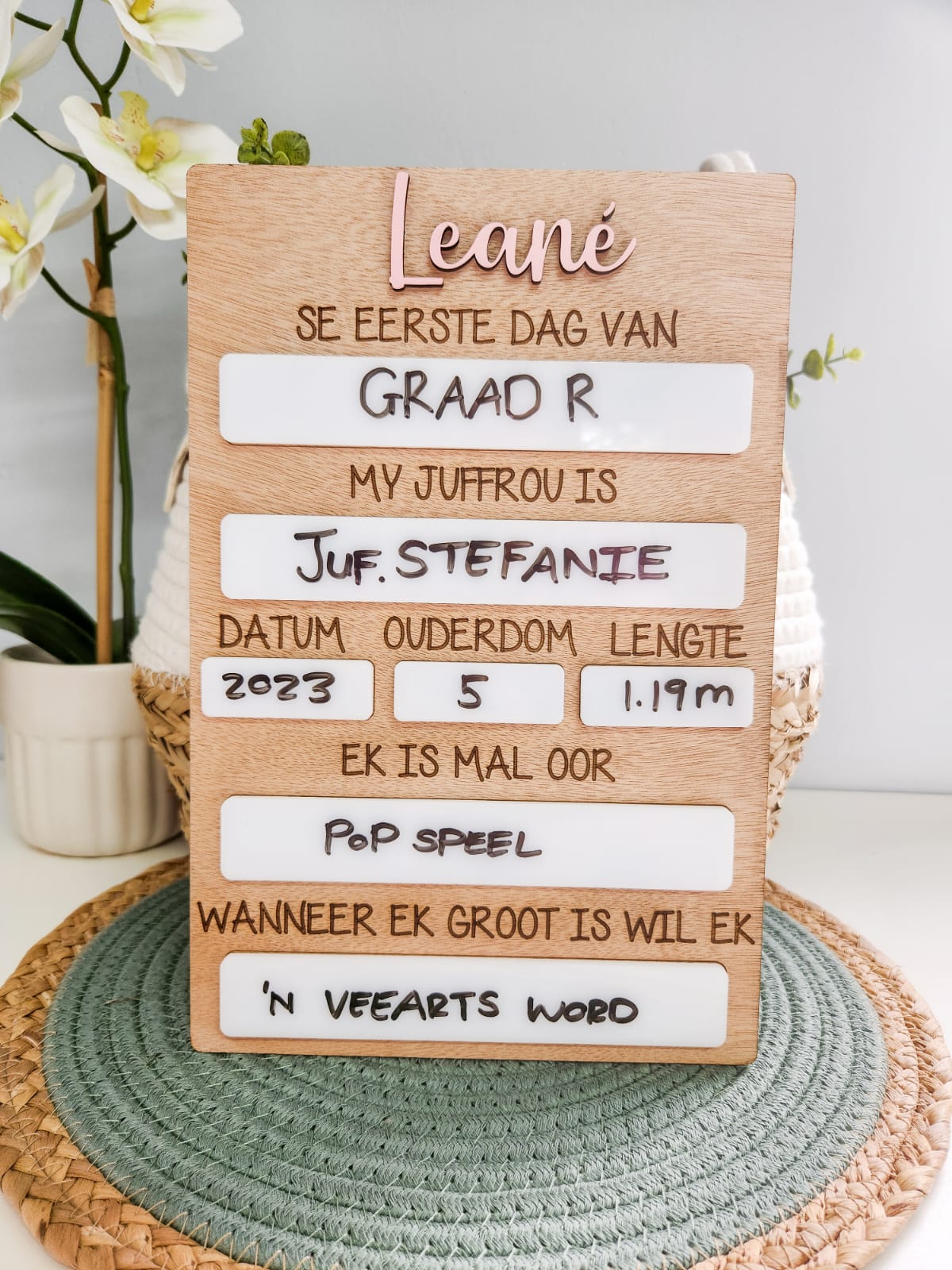 Personalised First day of School Board