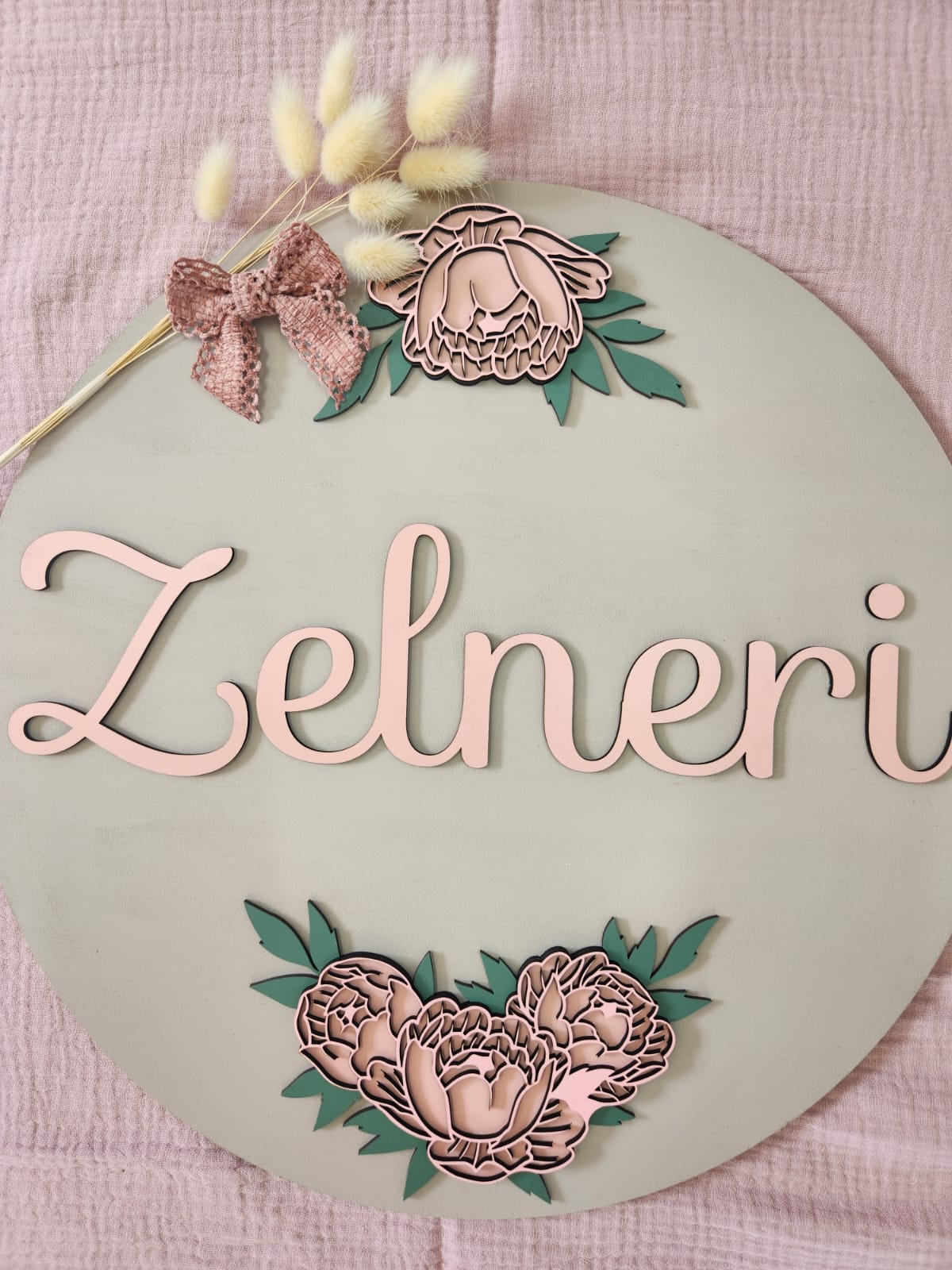 Wooden Round Name Plaque