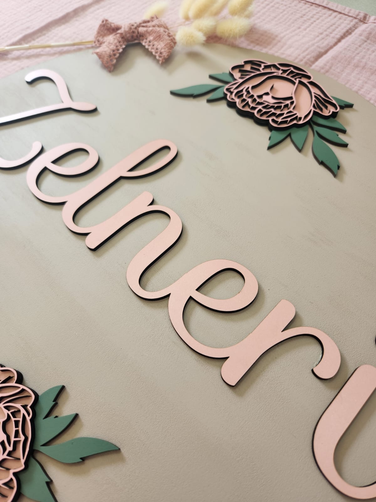 Wooden Round Name Plaque