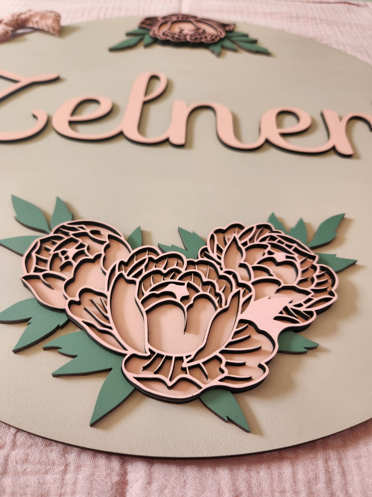 Wooden Round Name Plaque