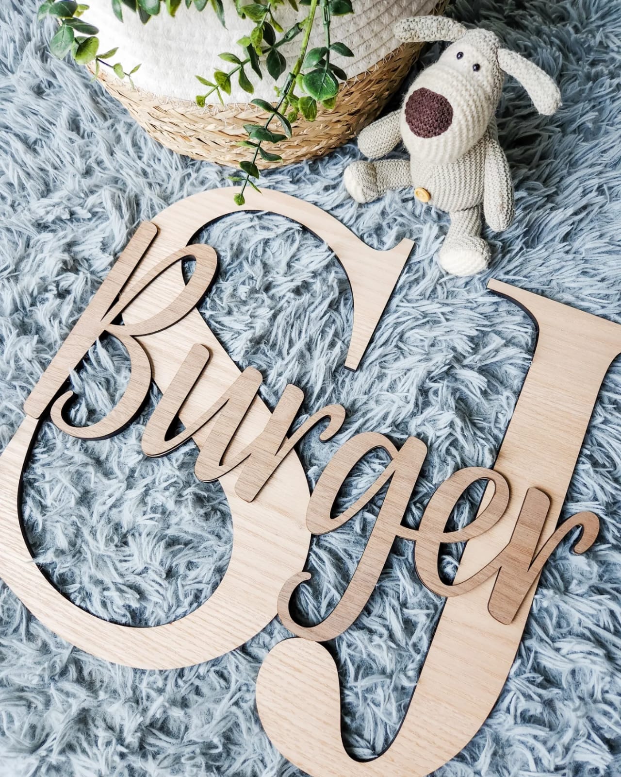 Monogram Names (Natural wood)
