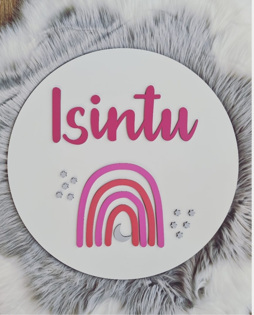 Wooden Round Name Plaque