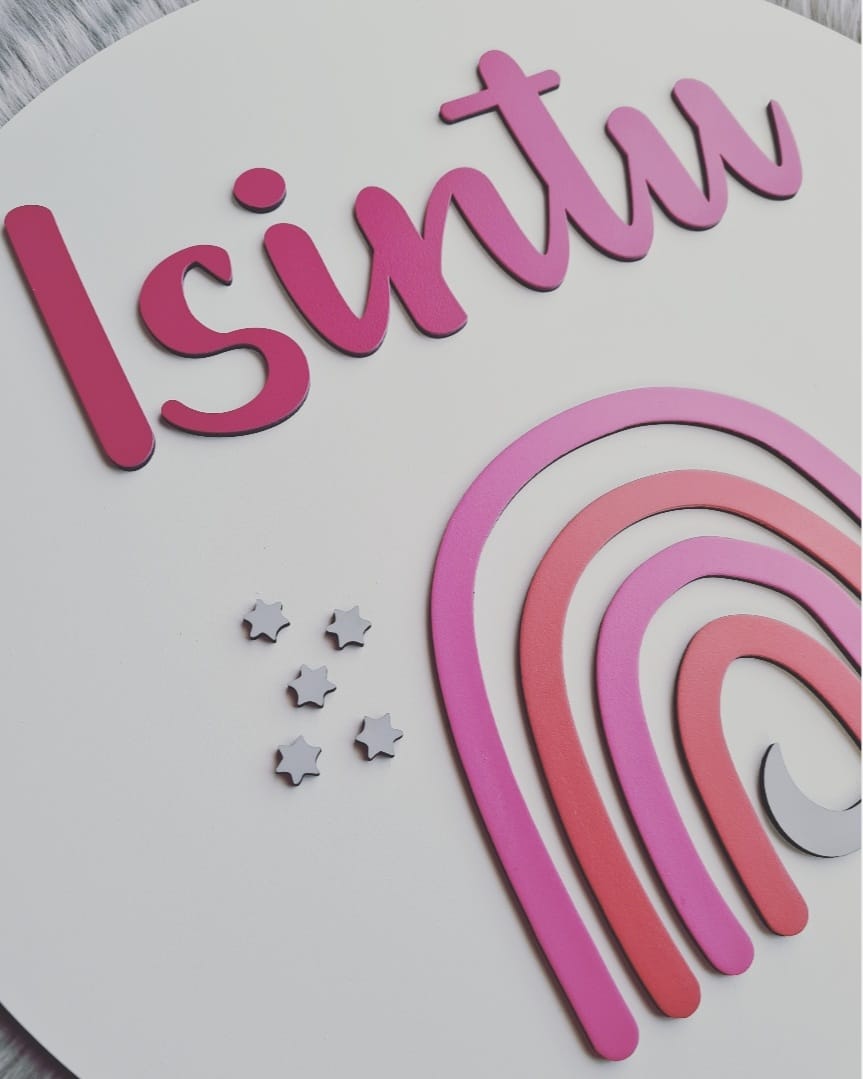 Wooden Round Name Plaque
